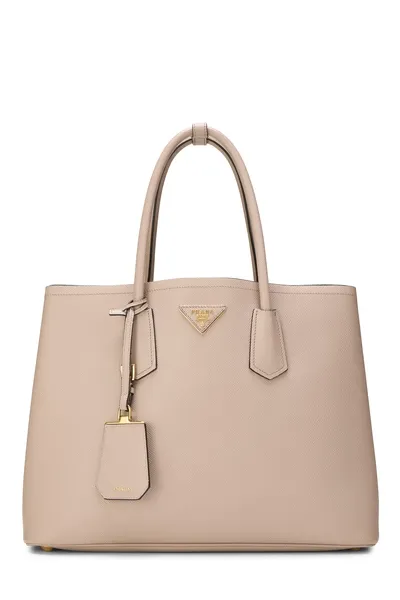 Prada Pink Saffiano Double Bag Medium